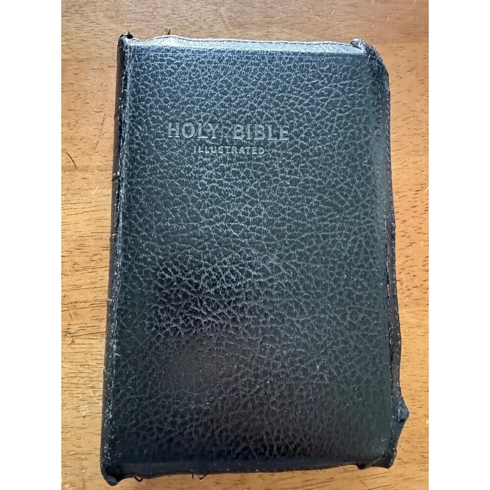 vintage mid-20th-century King James Version (KJV) zippered 